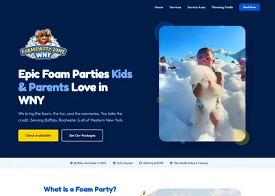 Foam Party Zone website