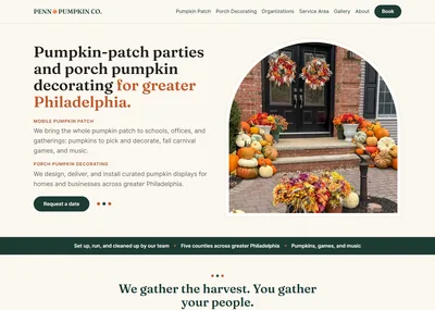 Penn Pumpkin Co. website screenshot